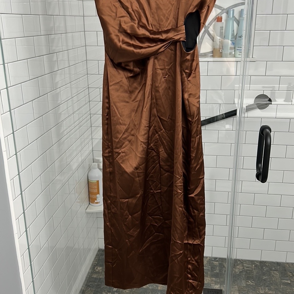 Zara | Brown Silk Zara Dress - Picture 5 of 8